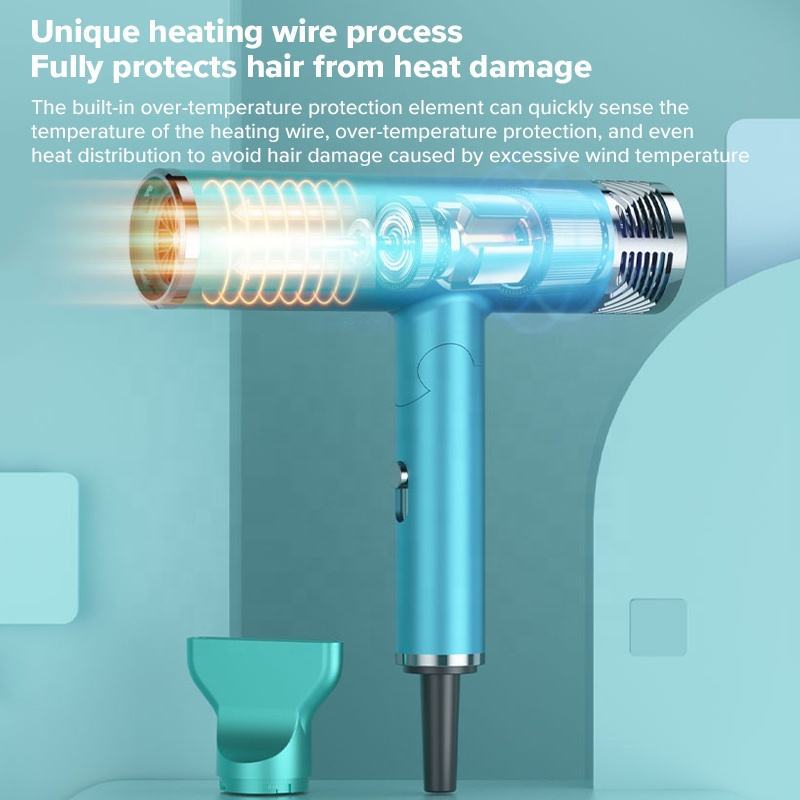 Foldable Hair Dryer Blower Electric Negative Ion Blower Mini Folding Lightweight Hair Blower Quiet Quick Dryer Home Travel